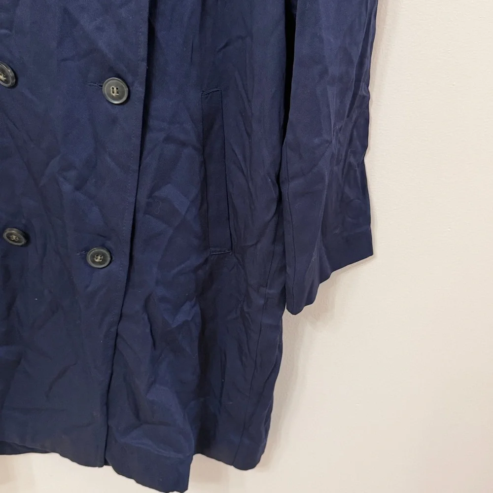 Topshop Navy Blue Trench Coat - Picture 5 of 11